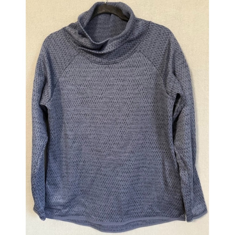 Columbia Sweater Women  Large Blue Cowl Neck Pullover Long Sleeve Fleece‎ Knit